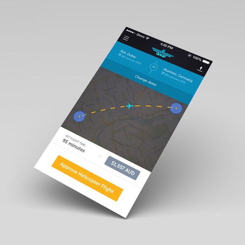 Uber/Cab style booking app for aviation