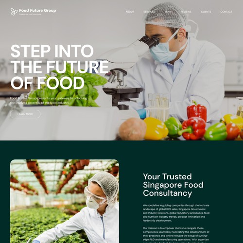 Moder website for Food Future Group