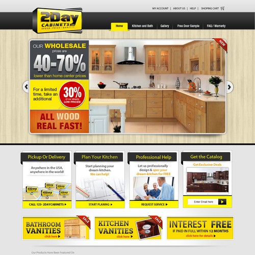 Help 2DayCabinets.com with a new website design