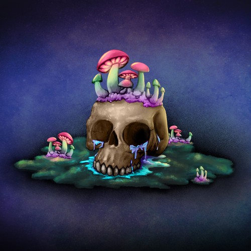 Trippy illustration for weed rolling tray