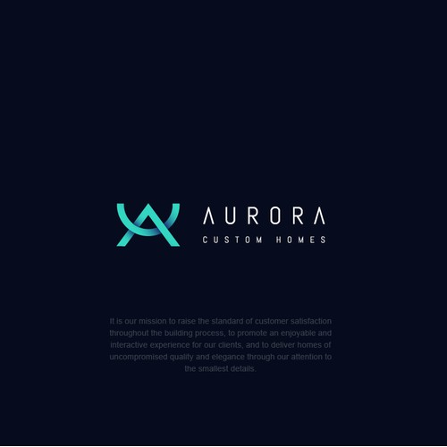 Creative logo for AURORA CUSTOM HOMES