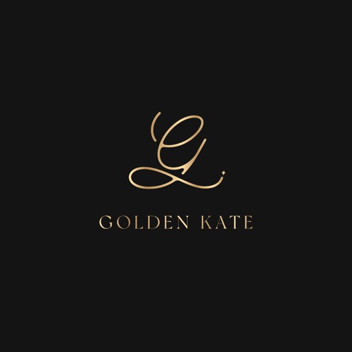 Golden Kate nail art logo design