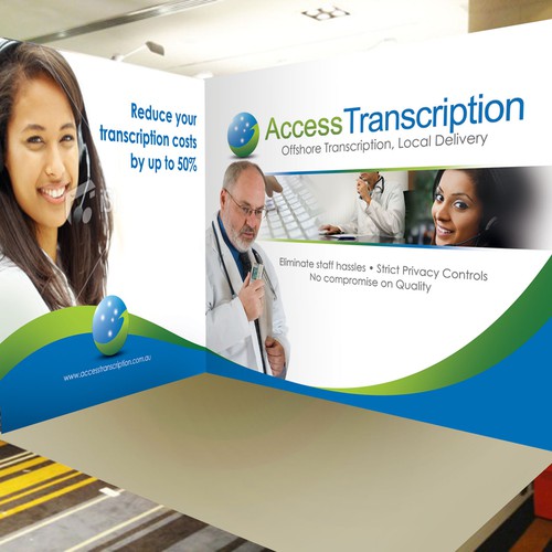 Booth design for Access Transcription