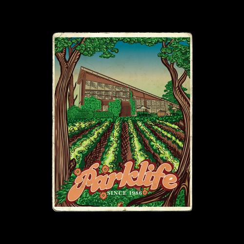 Vintage vineyard poster illustration