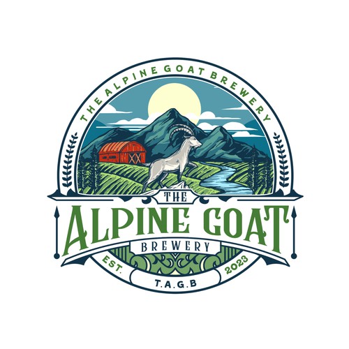 Vintage GOAT and Brewery Farm Logo