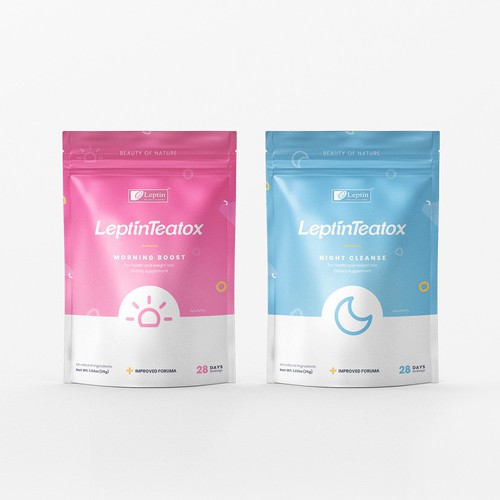 Leptin Teatox packaging design