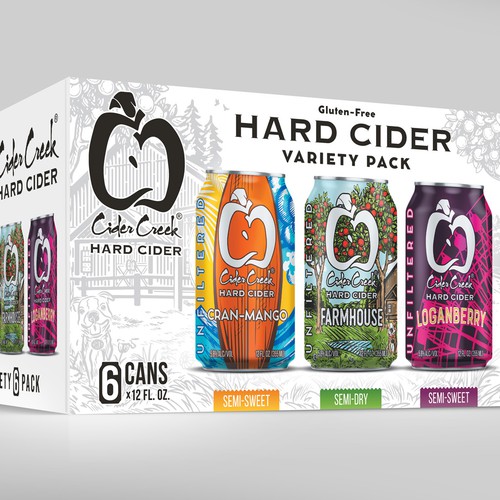Cider Creek Hard Cider 6-pack Variety Packaging