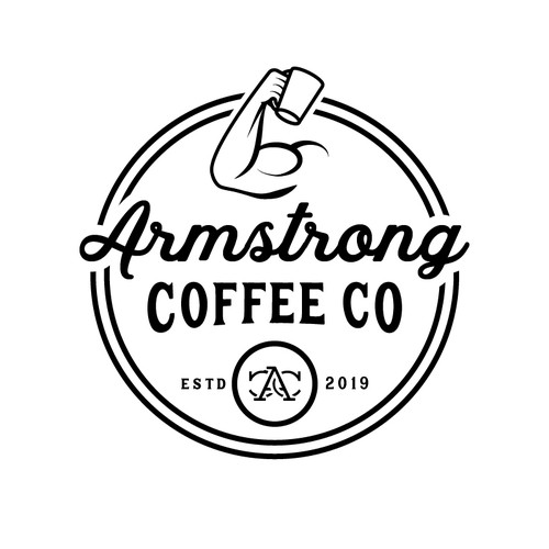 Vintage, classic logo for Armstrong Coffee Co.