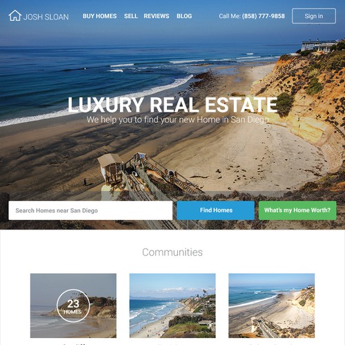 Homepage Concept for Real Estate Agency Website
