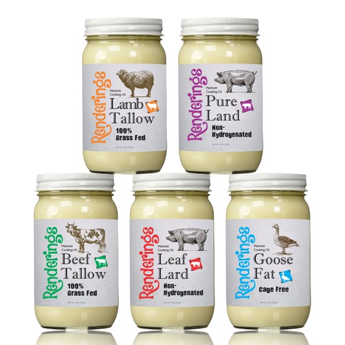 Create labels for our line of premium gourmet cooking fats.