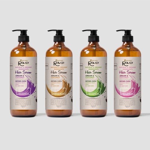 Design down to earth labels for natural, chemical free hair and skin products.