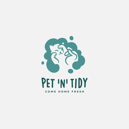 playful and fun pet n tidy logo