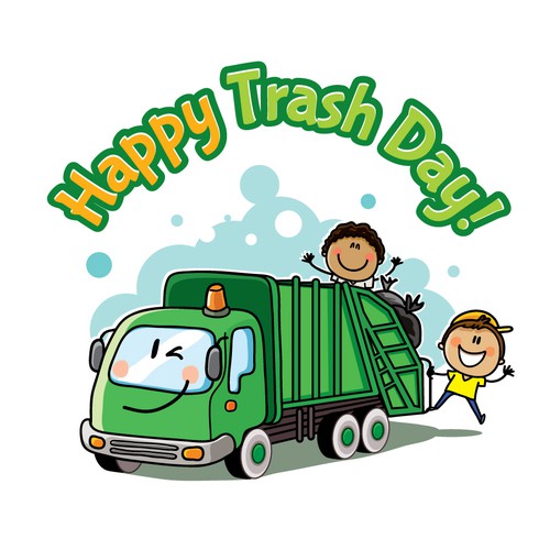 Tshirt design for kid's trash day