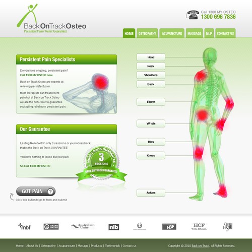 Help Back on Track Osteo with a new website design