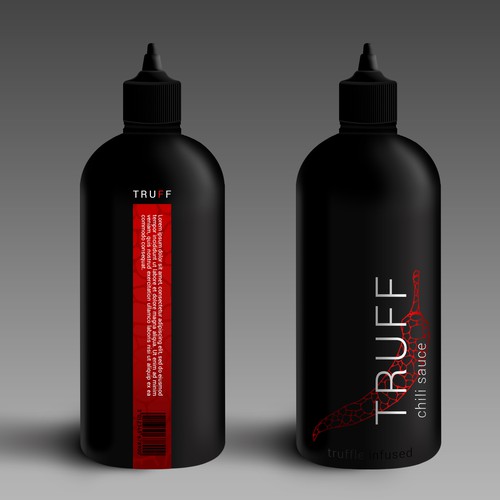 Design an eye catching bottle for a high end hot sauce brand