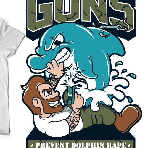 Famous YouTuber needs fun Dolphin vs Gun shirt!