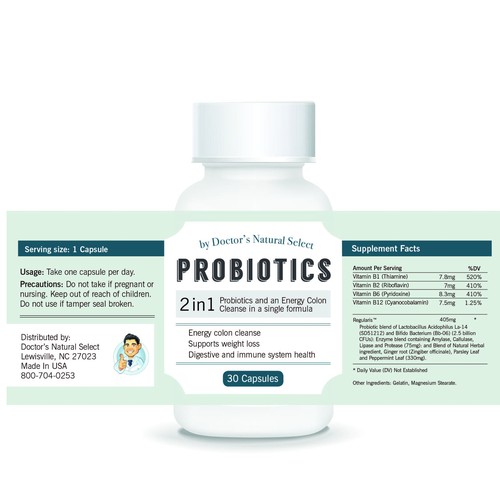 Probiotics label