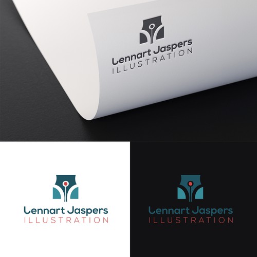 Communicative logo for a designer turning illustrator