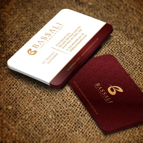 Luxurious, elegant and sophisticated business card and letterhead for Jewelry design House