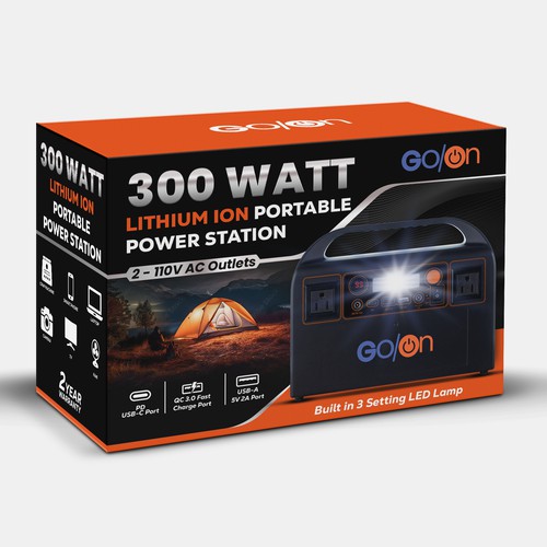 Go/On 300 Watt Portable Power Station Packaging