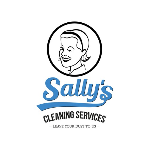 Retro logo concept for cleaning Services