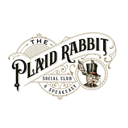 Victorian Hand-lettering Logo concept for The Plaid Rabbit