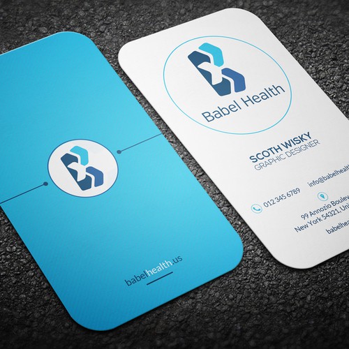 Create a new business card for brand new healthcare startup