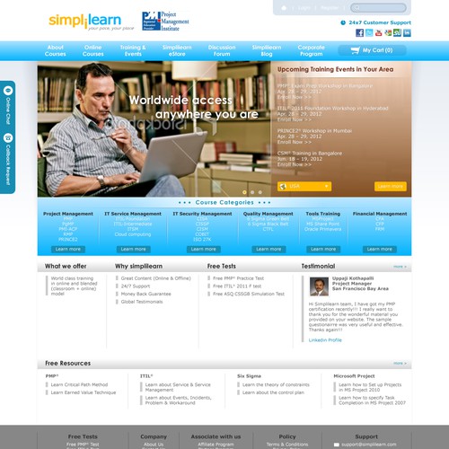 Website design for an education center