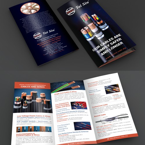 Create a professional brochure for cable manufacturer