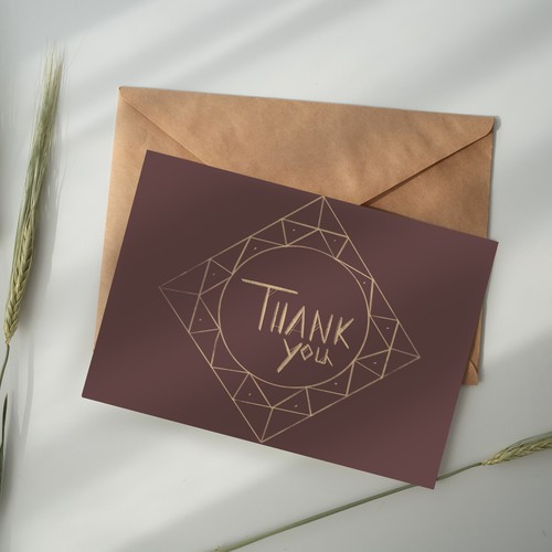 Thank you card as part of a set