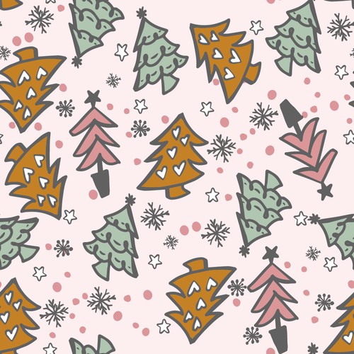 Girly Christmas Pattern Design