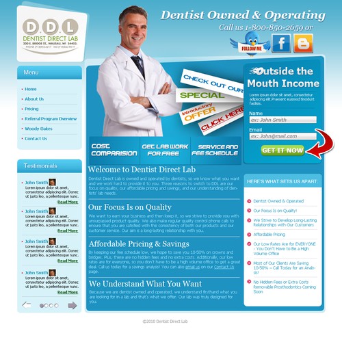 Redesign Dental Lab Website