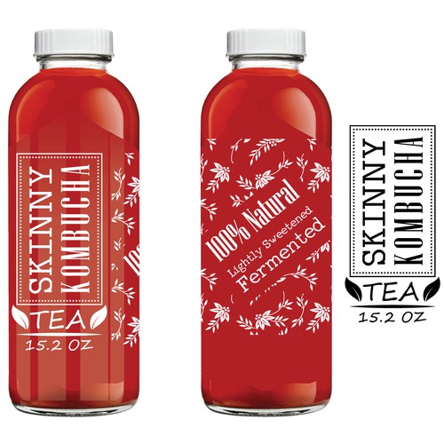 Vintage Kombucha bottle label