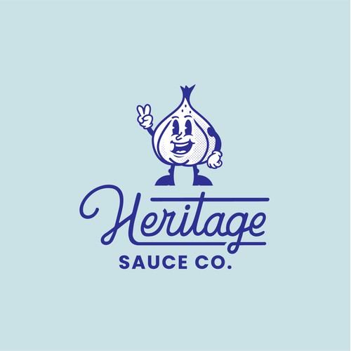 Character logo for a Garlic Dip brand