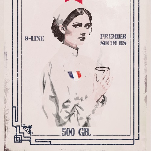 A vintage-style coffee package