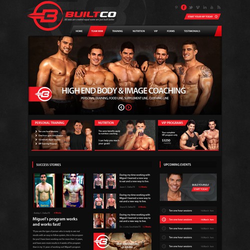 Create a bold new design for a leading high-end men's fitness company