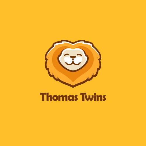 adorable logo concept for twin baby