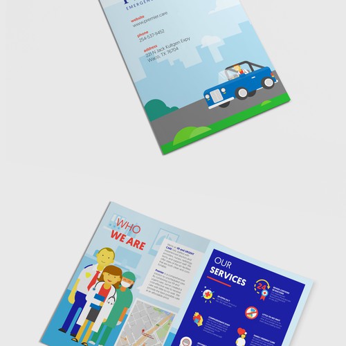 illustrative bifold brochure for PREMIER ER