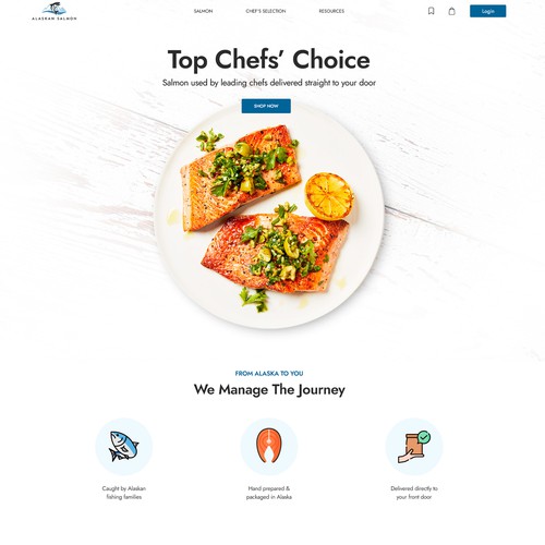 Ecommerce website design for high-quality seafood