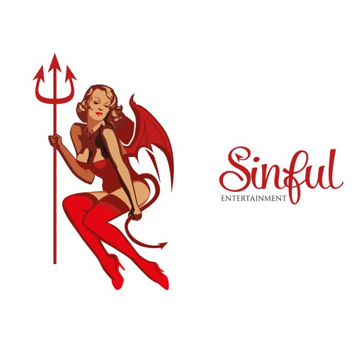 Logo - Succubus in the style of a 1940's style pin-up girl (WWII bomber nose art)