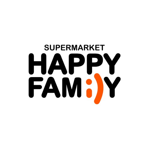 Concept logo. Happy Family Supermarket