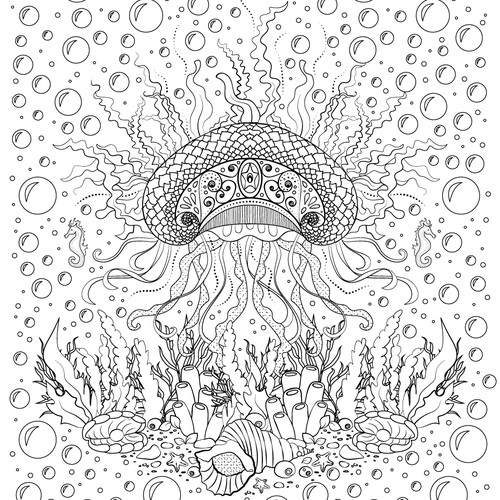 Underwater Jellyfish Mandala