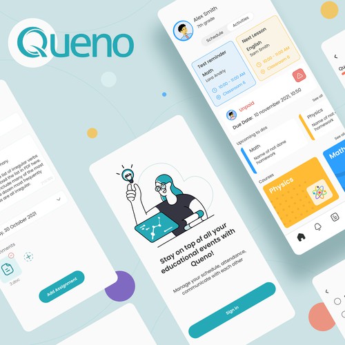 Queno - Education management app UI/UX design