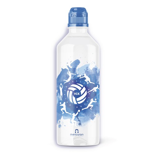 Artsy design for Volleyball branded bottle