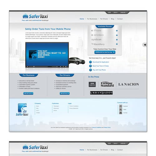 New website design wanted for SaferTaxi