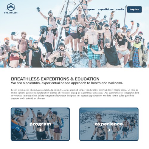 Modern, clean web-design for expedition company