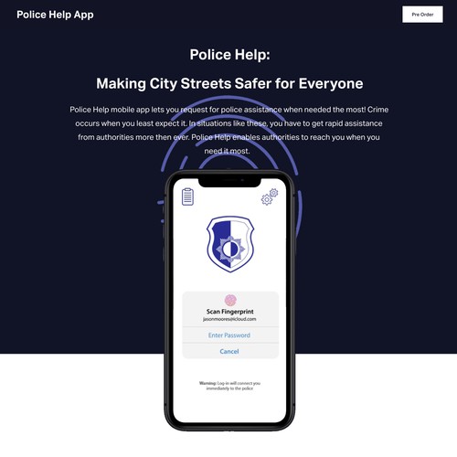 Police Help App website 