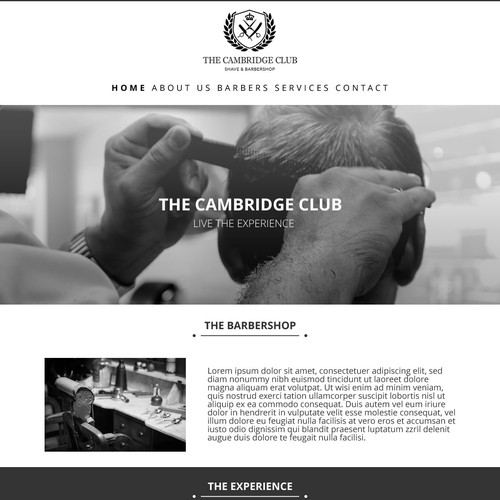 Website design for a barbershop