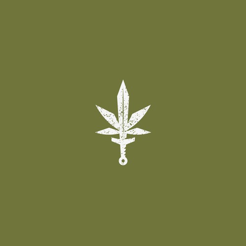 Sword with Marijuana Leaf