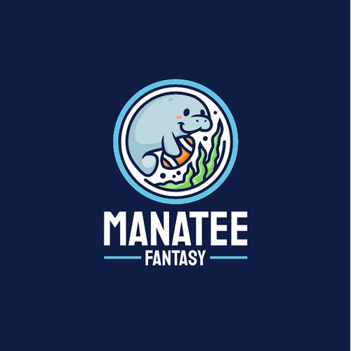 A Fun Manatee Logo for Football-related Podcast